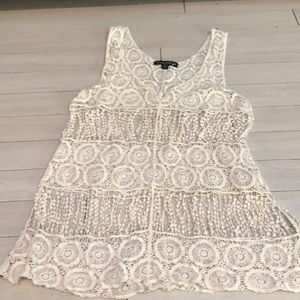 Laced Beach Short Dress cover up